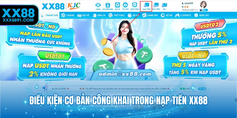 Điều kiện cơ bản công khai trong nạp tiền XX88